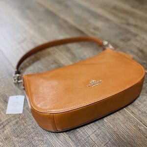 Coach Small Chelsea Crossbody Saddle Shoulder Bag Camel Brown Purse Authentic